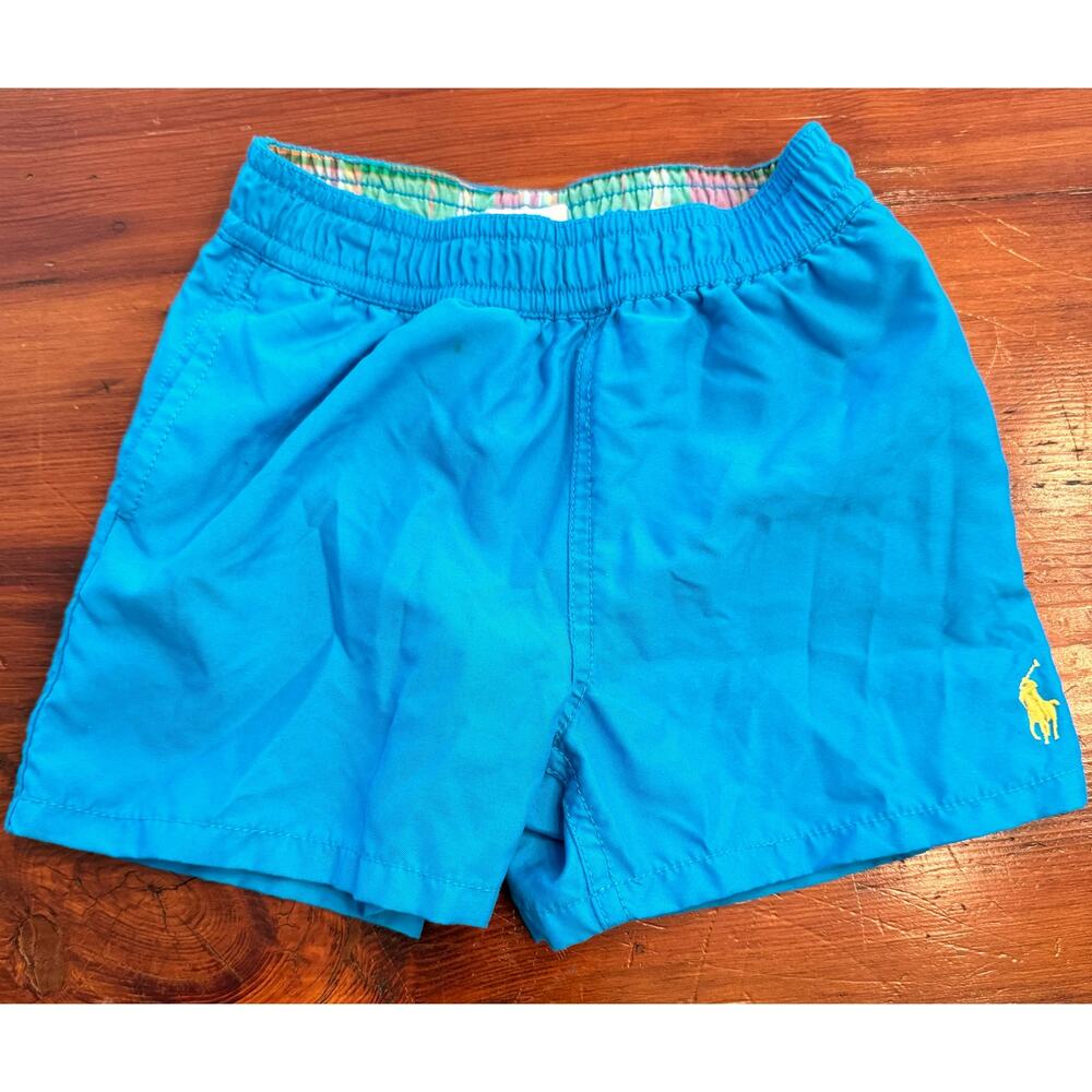 Ralph Lauren blue baby boy swim trunks 18 months EUC